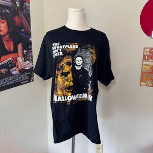 Halloween II Black, White, and Orange Graphic Movie T Shirt LootCrate Exclusive